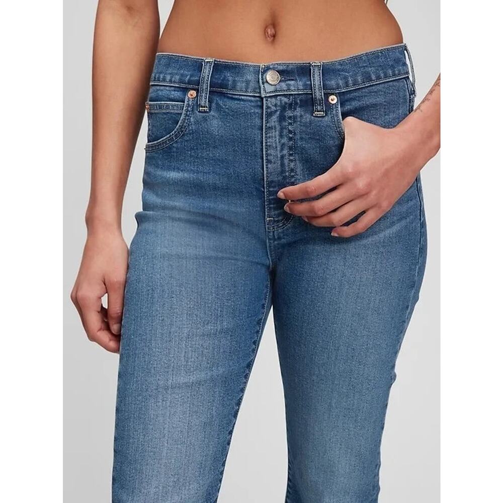Gap High Rise Kick Fit Jeans Women's Size 29 8 Blue Denim Regular Fit Ankle - Picture 5 of 12